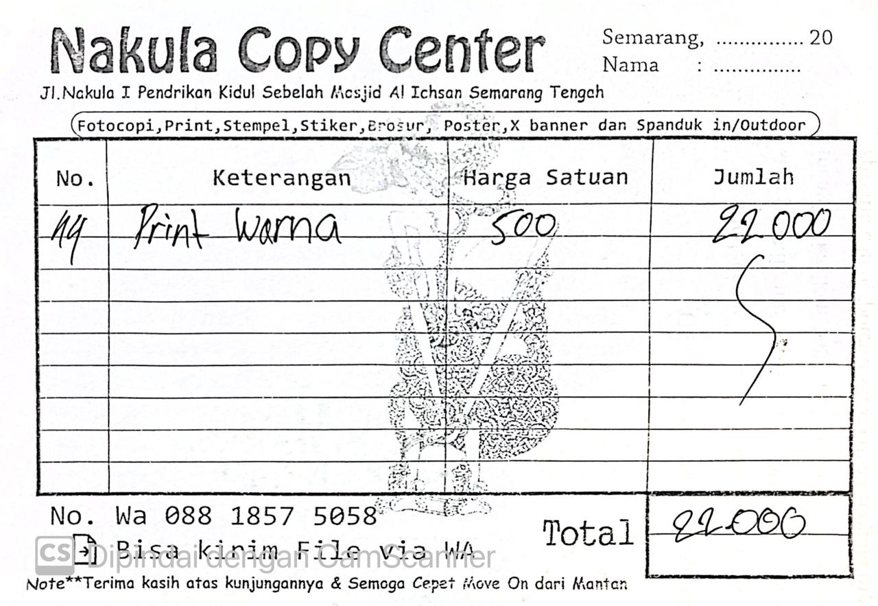Nota Print Warna